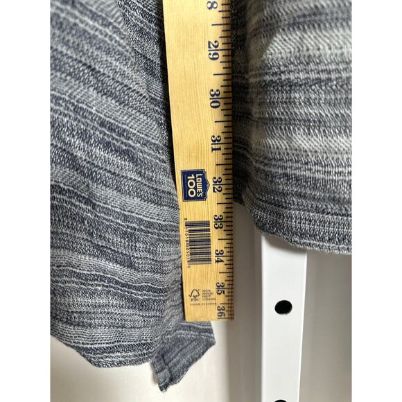 Flax Linen Women's M Zen Duster Jacket Navy Blue Stripe Oversized Lagenlook Boho - Picture 10 of 10